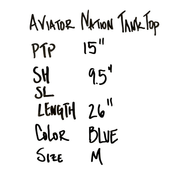 Aviator Nation Women’s‎ Medium Lightning Bolt Tank Top Blue USA Made - Picture 6 of 6